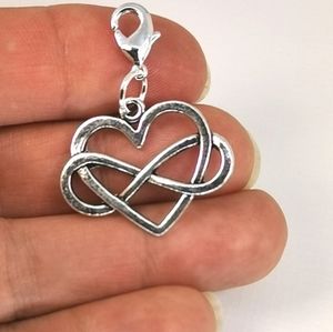 Clip On celtic heart endless love charms planner bracelet zipper pull pendant